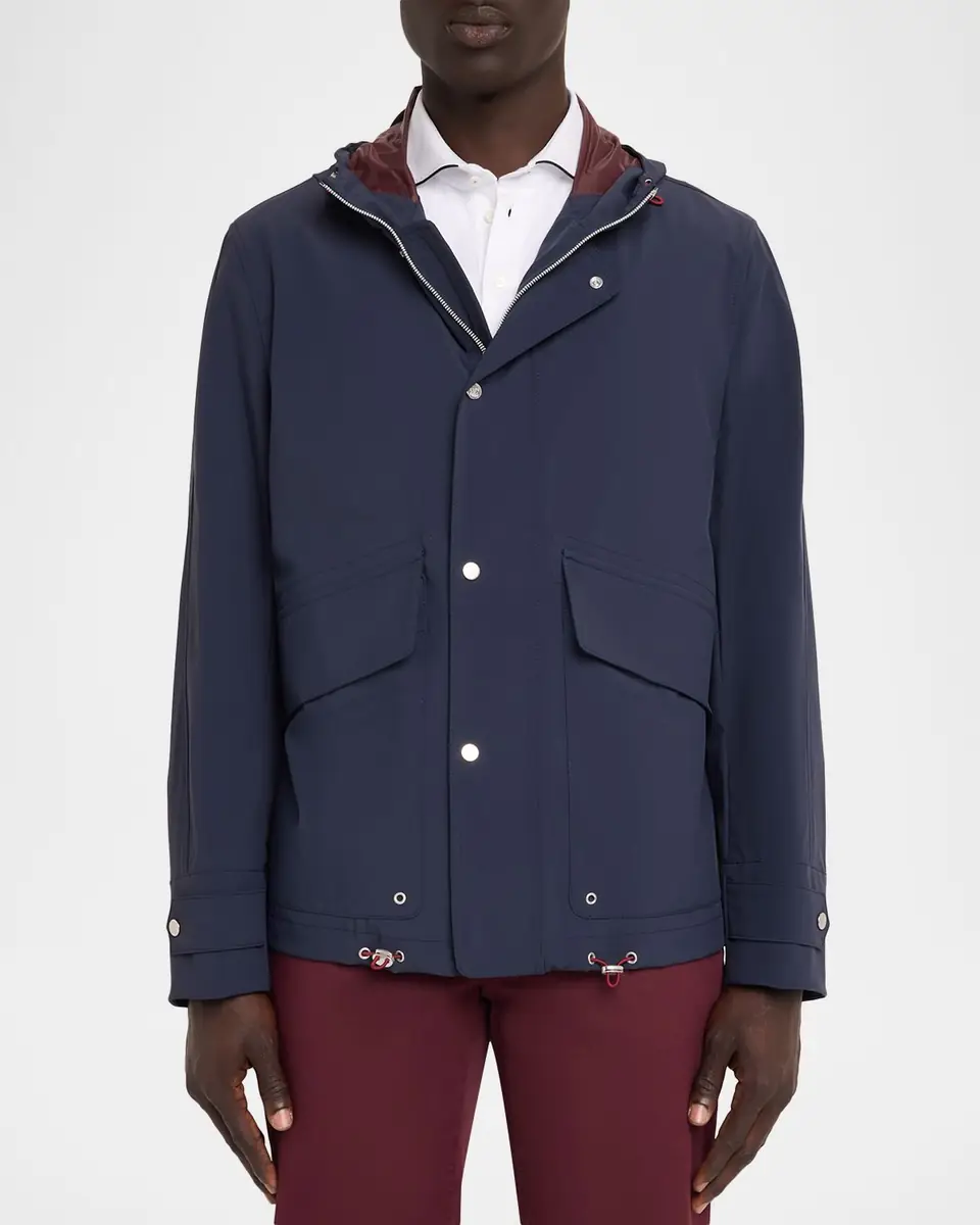 Brunello Cucinelli Men's Hooded Water-Resistant Jacket | Thumbnail 3 Brunello Cucinelli Men's Hooded Water-Resistant Jacket | Thumbnail 3