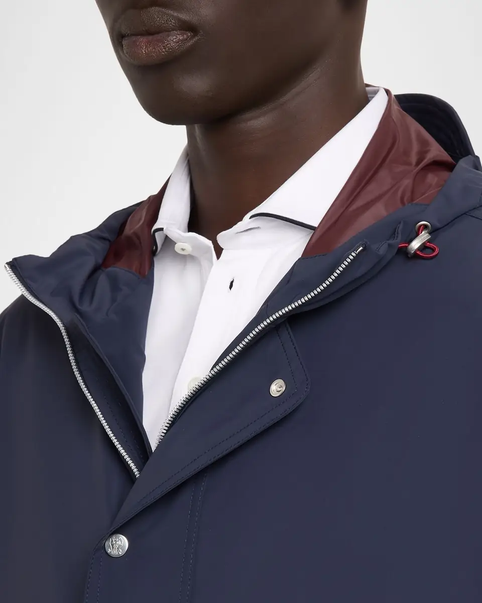 Brunello Cucinelli Men's Hooded Water-Resistant Jacket | Thumbnail 4 Brunello Cucinelli Men's Hooded Water-Resistant Jacket | Thumbnail 4