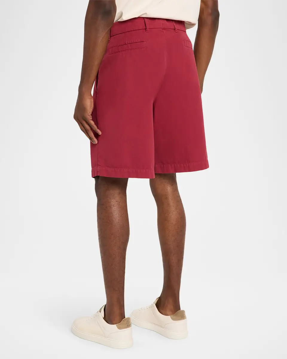 Brunello Cucinelli Men's Cotton Gabardine Garment-Dyed Bermuda Shorts | Thumbnail 2 Brunello Cucinelli Men's Cotton Gabardine Garment-Dyed Bermuda Shorts | Thumbnail 2