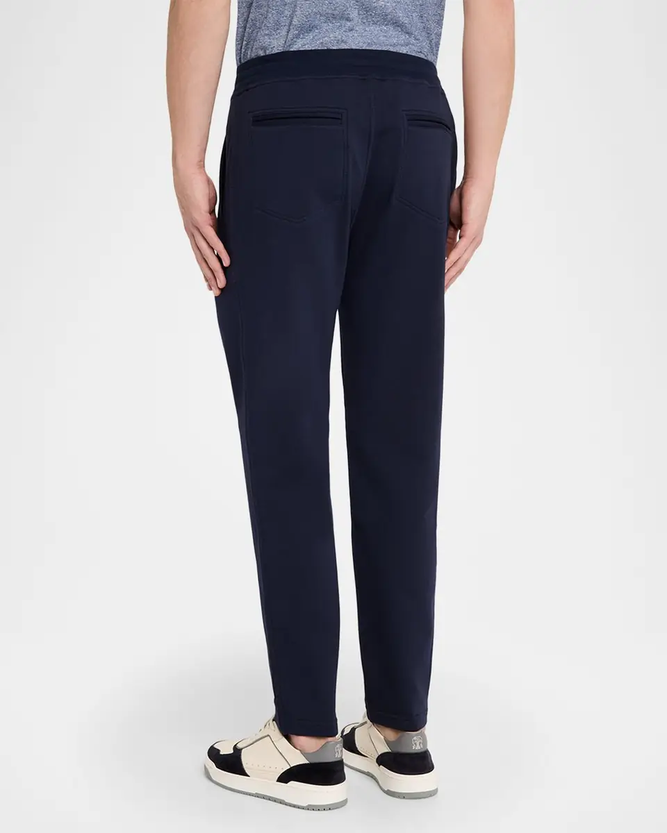 Brunello Cucinelli Men's Cotton Tapered Drawstring Trousers | Thumbnail 2