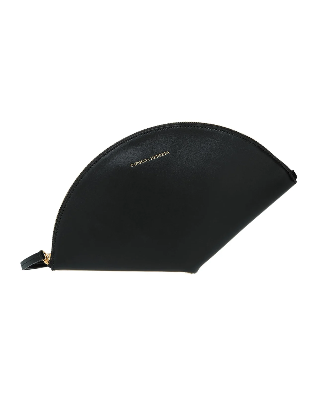 Carolina Herrera Consuelo Fan-Shaped Leather Clutch Bag