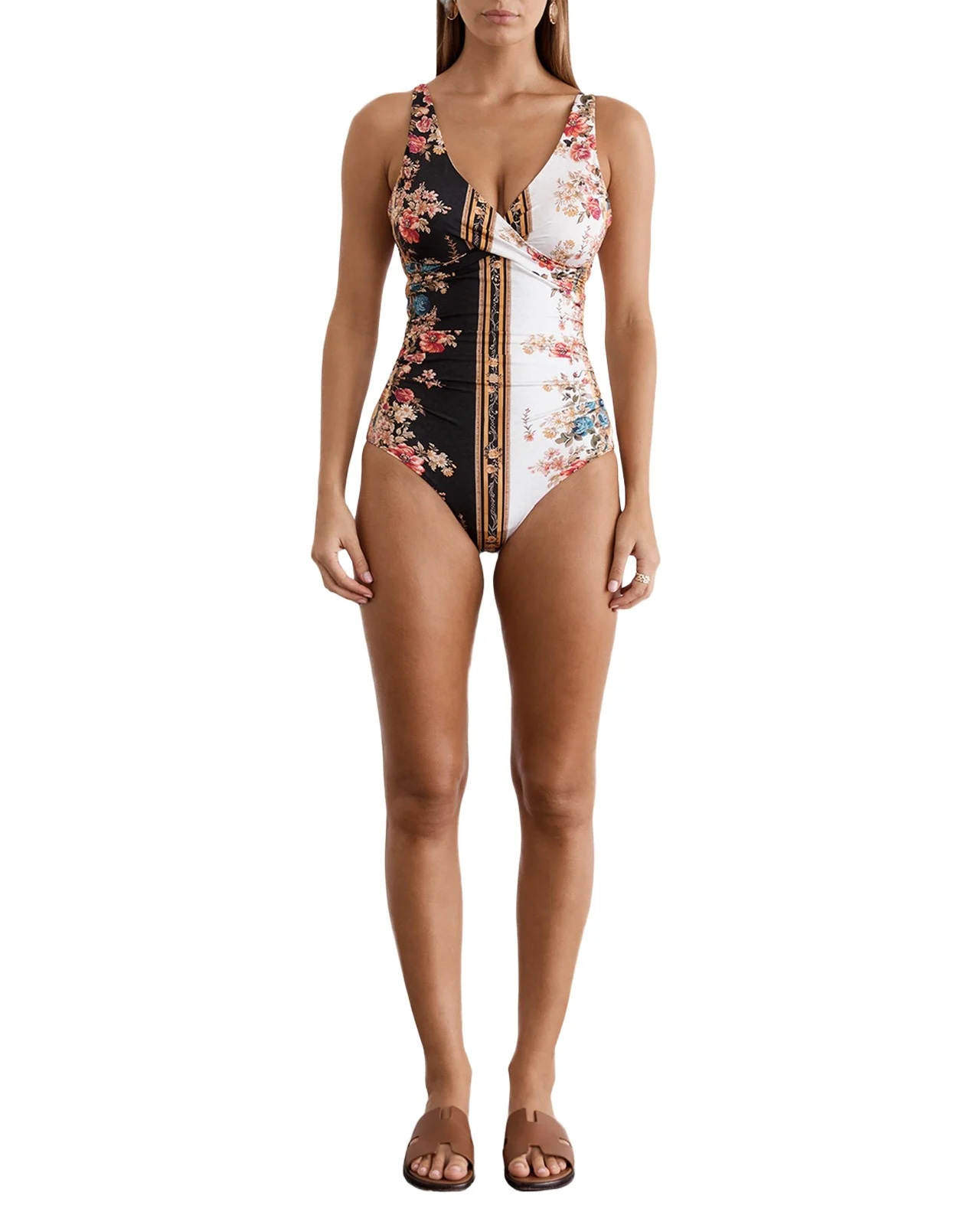 Eliana Floral Colorblock One-Piece Swimsuit