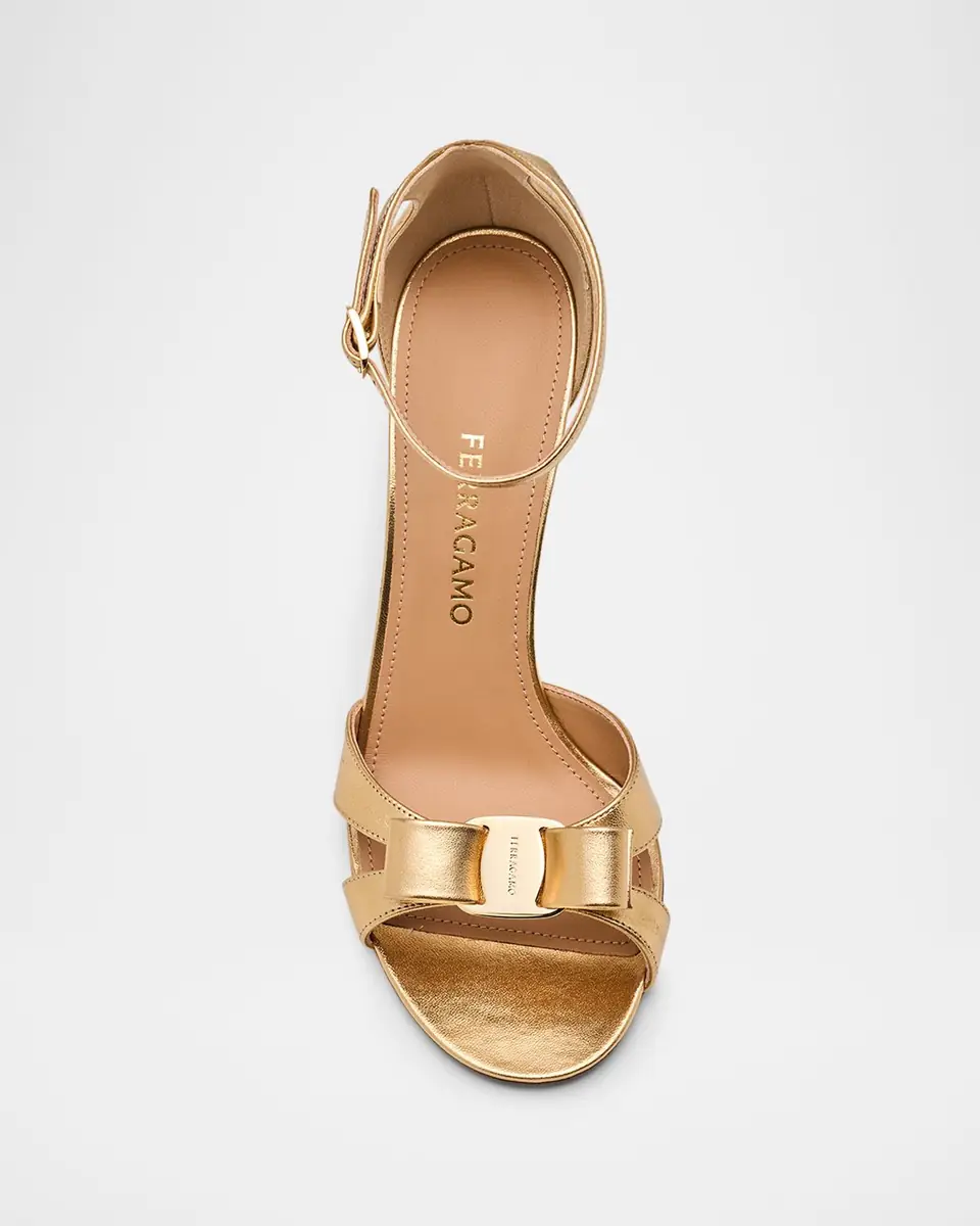 Ferragamo 95mm Roxy Metallic Leather Bow Pumps | Thumbnail 5 Ferragamo 95mm Roxy Metallic Leather Bow Pumps | Thumbnail 5
