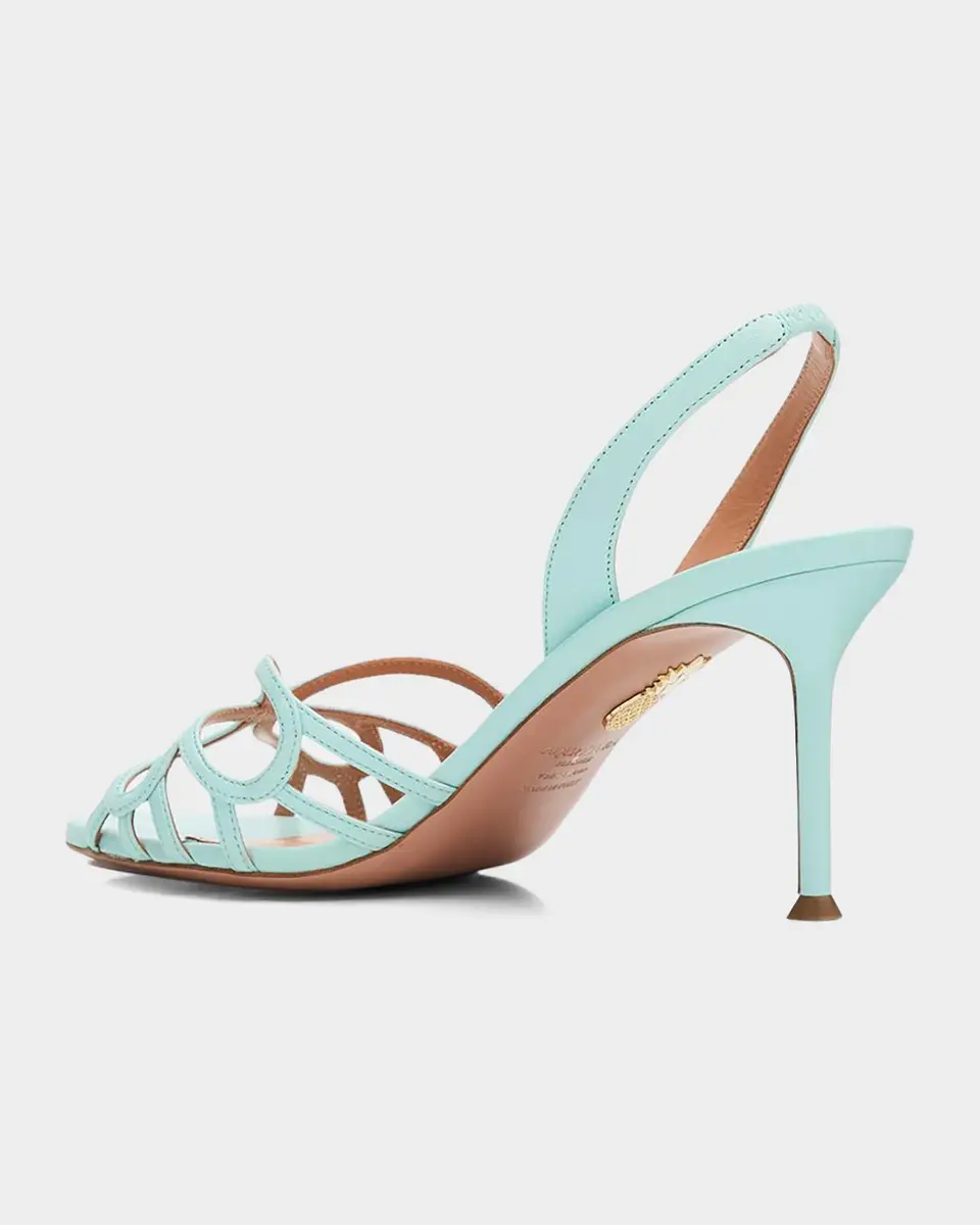 Aquazzura 75mm Hula Leather Slingback Sandals | Thumbnail 4 Aquazzura 75mm Hula Leather Slingback Sandals | Thumbnail 4