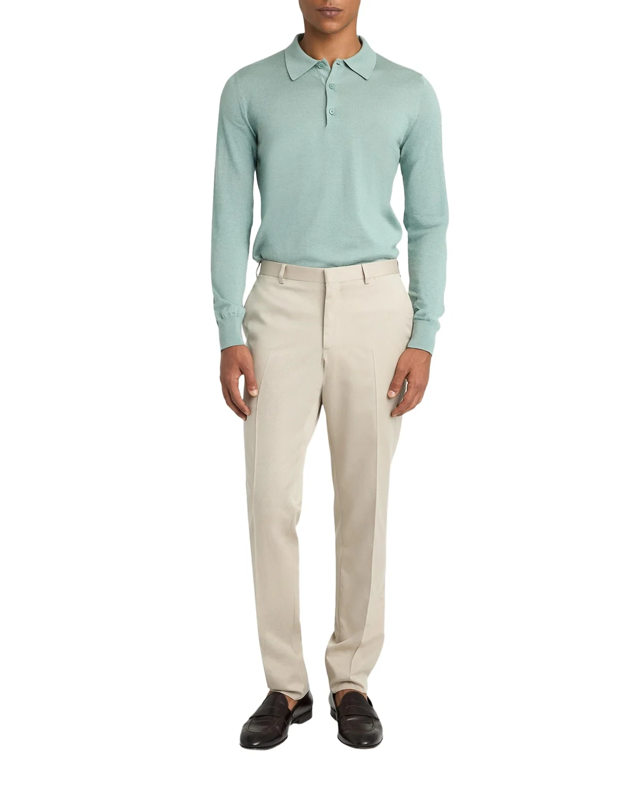 Men's Cashmere-Silk Polo Sweater