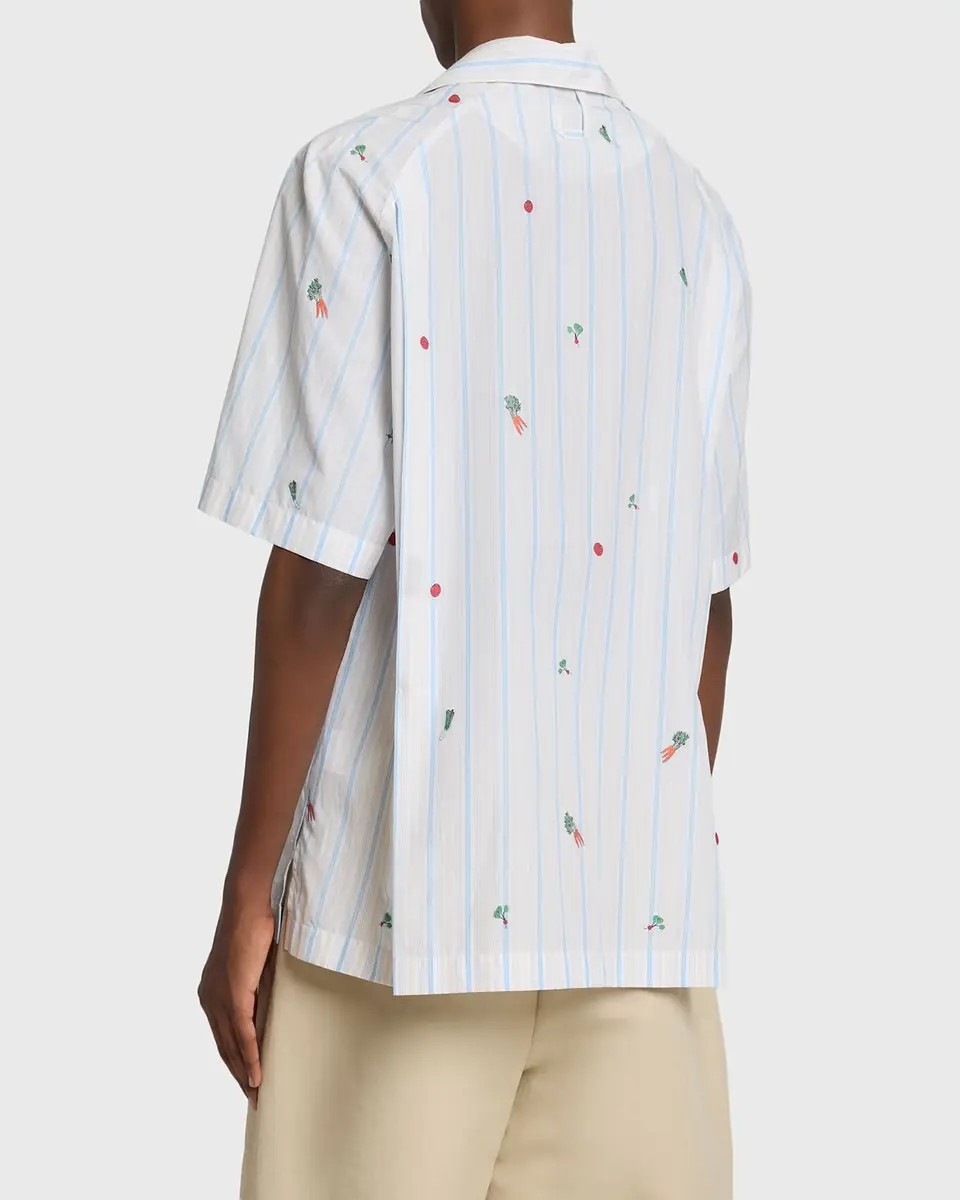 Jacquemus Men's Vegetable Stripe Cotton Short-Sleeve Shirt | Thumbnail 2