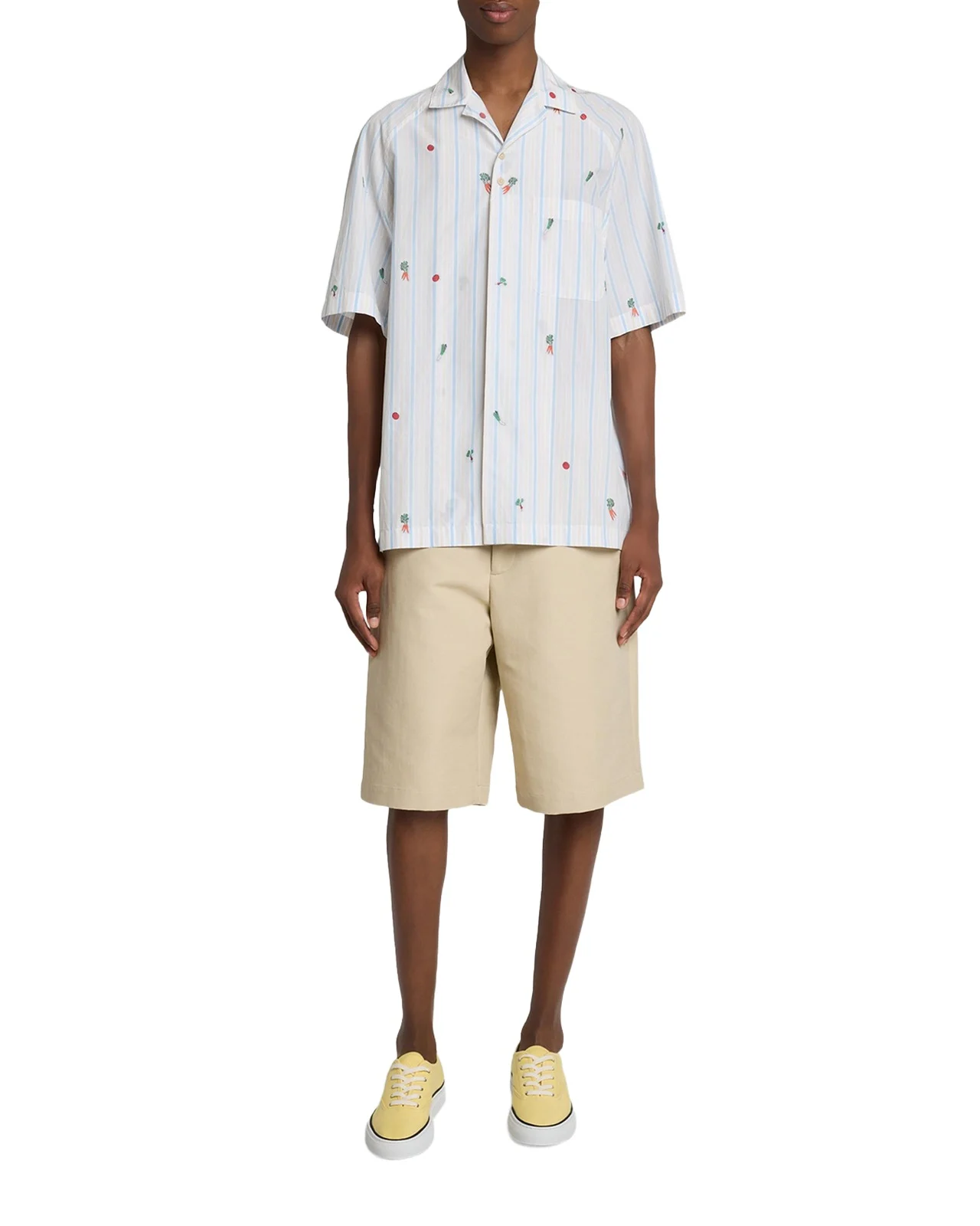 Men's Vegetable Stripe Cotton Short-Sleeve Shirt Men's Vegetable Stripe Cotton Short-Sleeve Shirt
