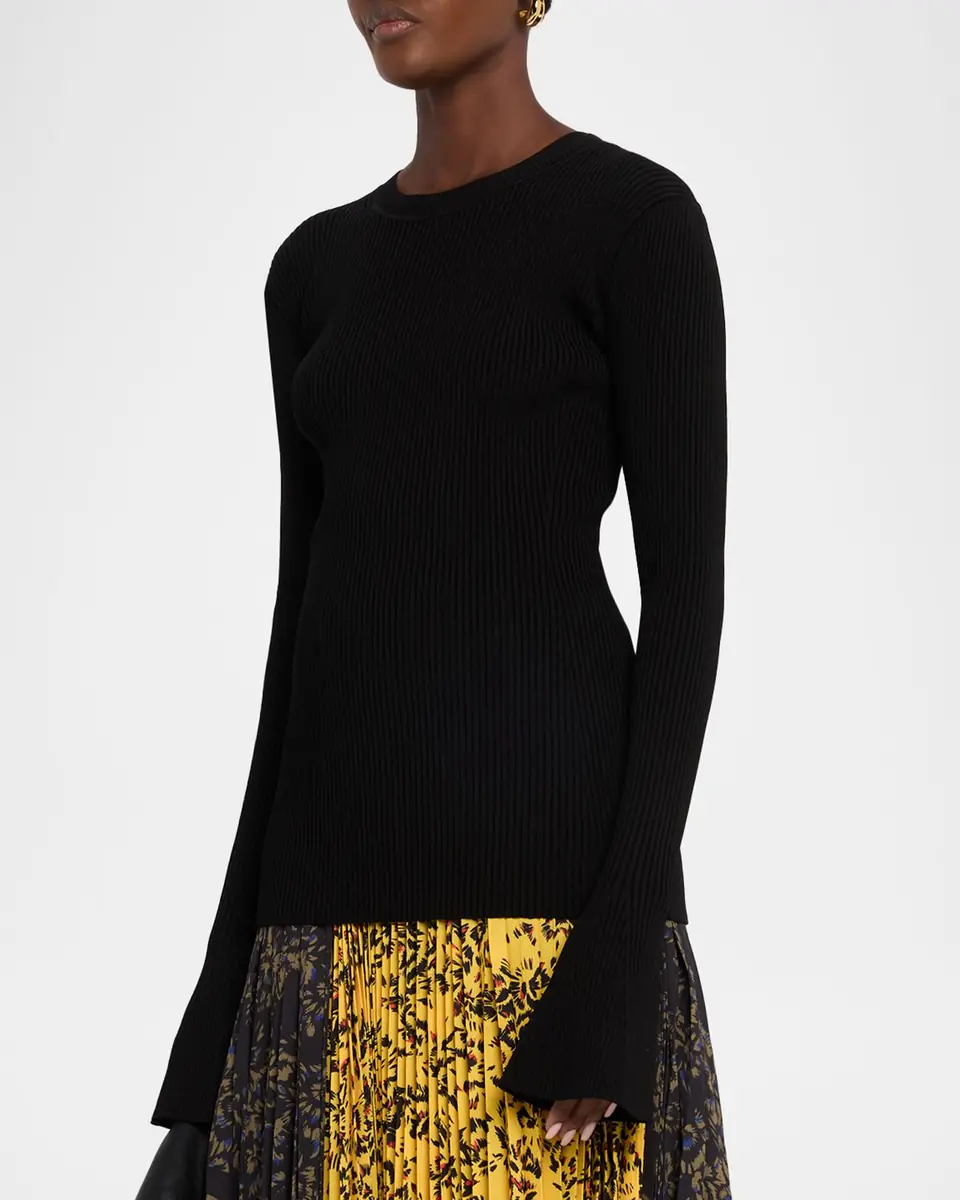 Proenza Schouler Nir Bell Sleeve Ribbed Sweater | Thumbnail 3 Proenza Schouler Nir Bell Sleeve Ribbed Sweater | Thumbnail 3