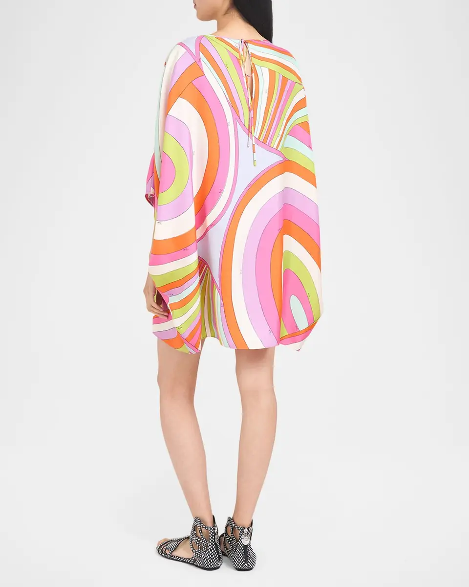 PUCCI Iride Silk Twill Mini Caftan Dress | Thumbnail 2 PUCCI Iride Silk Twill Mini Caftan Dress | Thumbnail 2