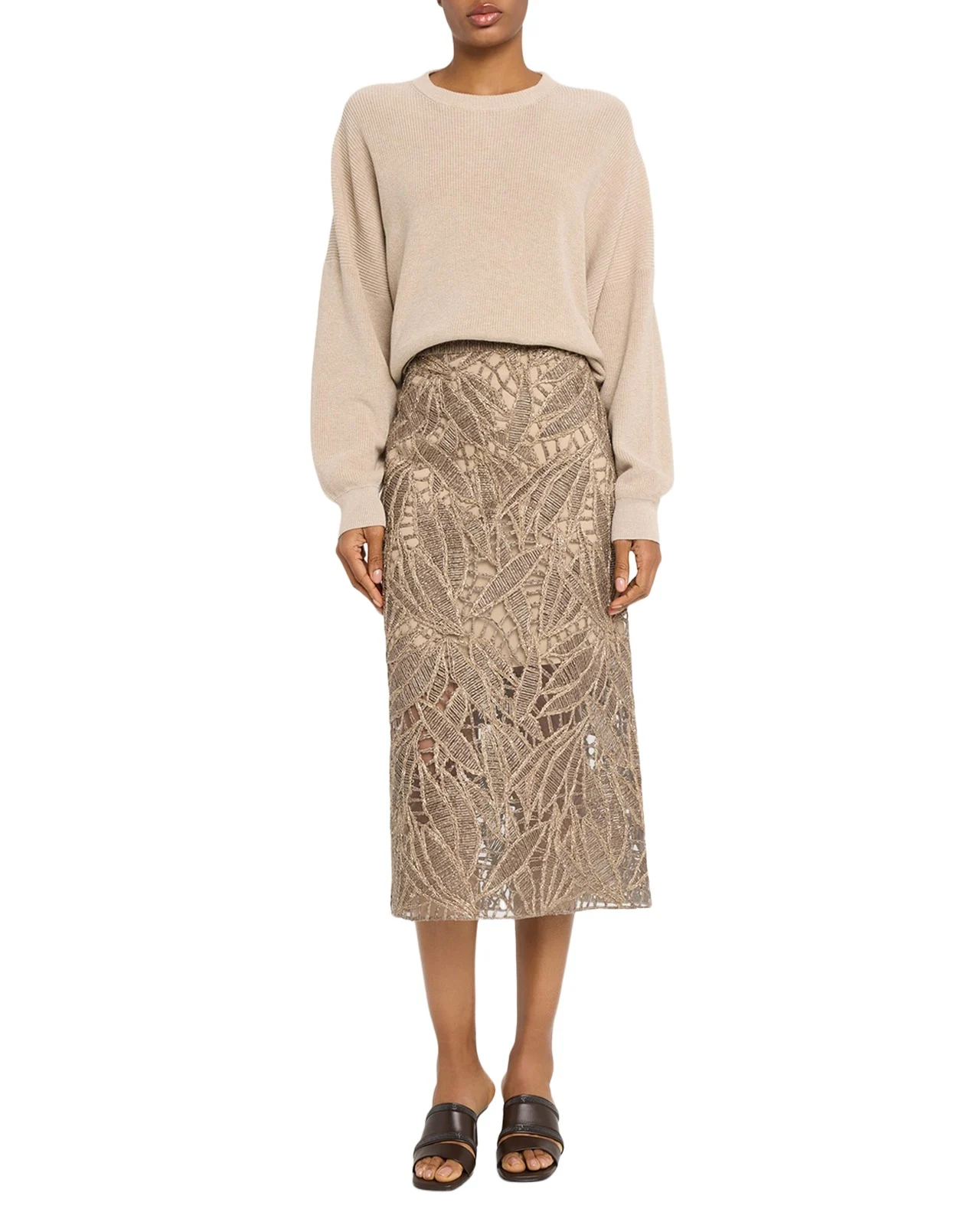 Ribbed Knit Cotton Sweater