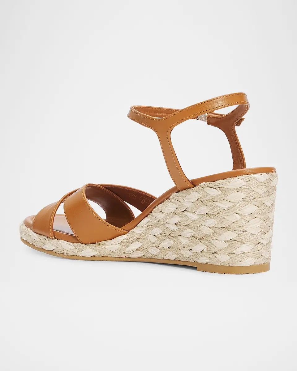 Stuart Weitzman 65mm Dayna Leather Crisscross Espadrille Sandals | Thumbnail 3 Stuart Weitzman 65mm Dayna Leather Crisscross Espadrille Sandals | Thumbnail 3