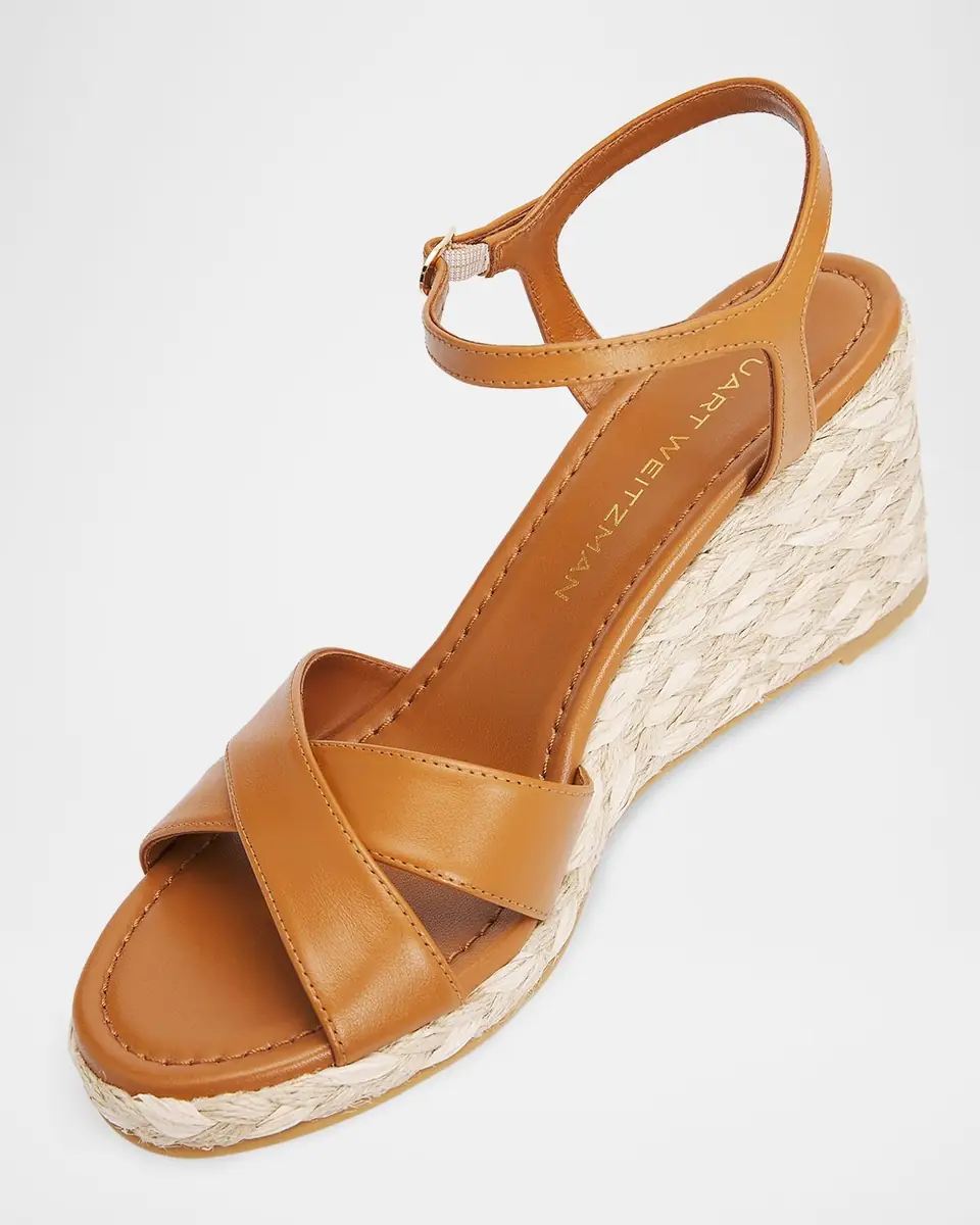 Stuart Weitzman 65mm Dayna Leather Crisscross Espadrille Sandals | Thumbnail 4 Stuart Weitzman 65mm Dayna Leather Crisscross Espadrille Sandals | Thumbnail 4