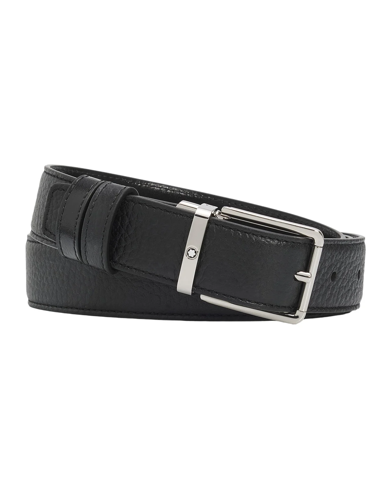 Men's Grained Leather Pin-Buckle Belt Men's Grained Leather Pin-Buckle Belt