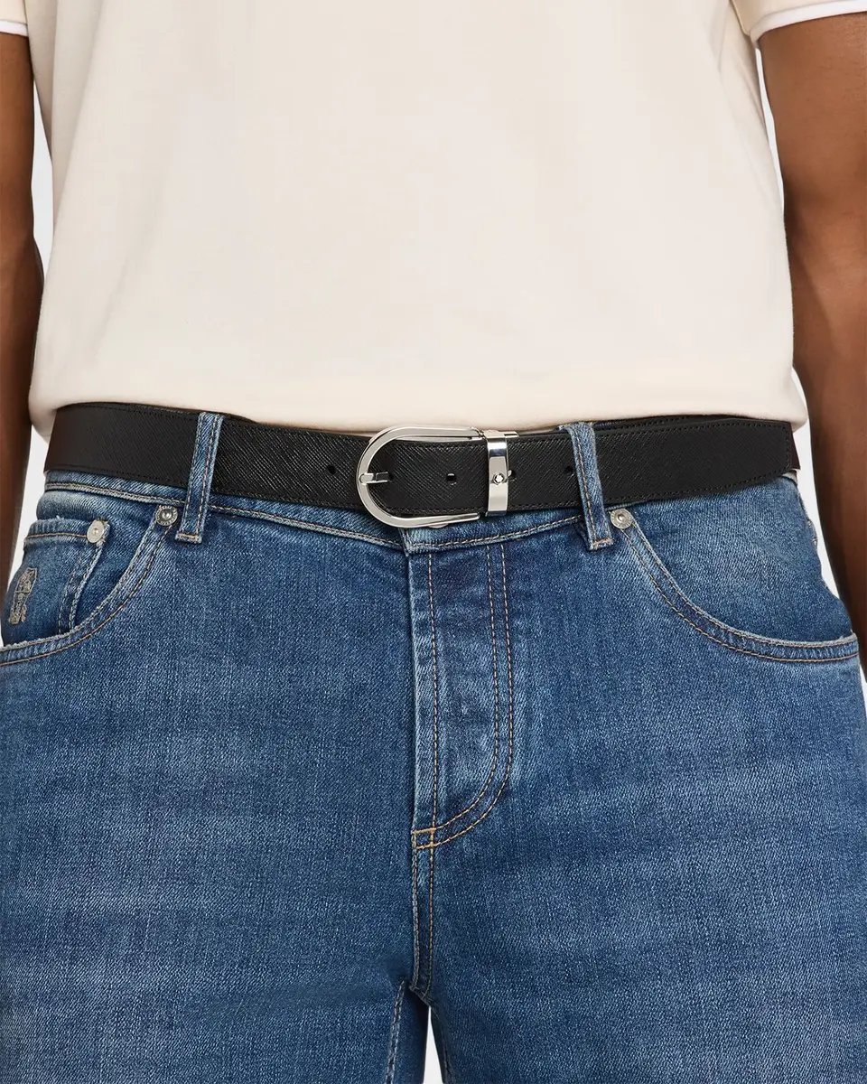 Montblanc Men's Horseshoe-Buckle Reversible Leather Belt | Thumbnail 2 Montblanc Men's Horseshoe-Buckle Reversible Leather Belt | Thumbnail 2