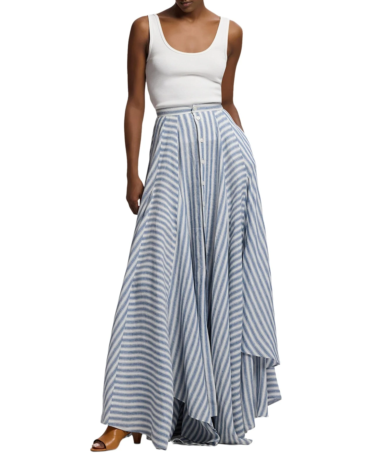 Shamus Striped Linen Maxi Skirt Shamus Striped Linen Maxi Skirt