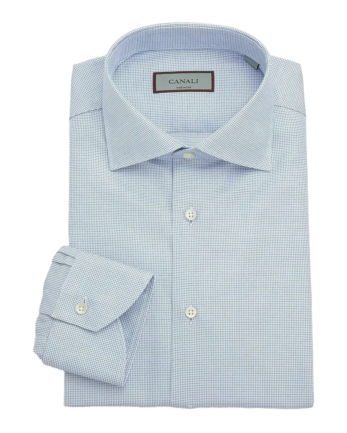 Men's Cotton Micro-Check Dress Shirt
