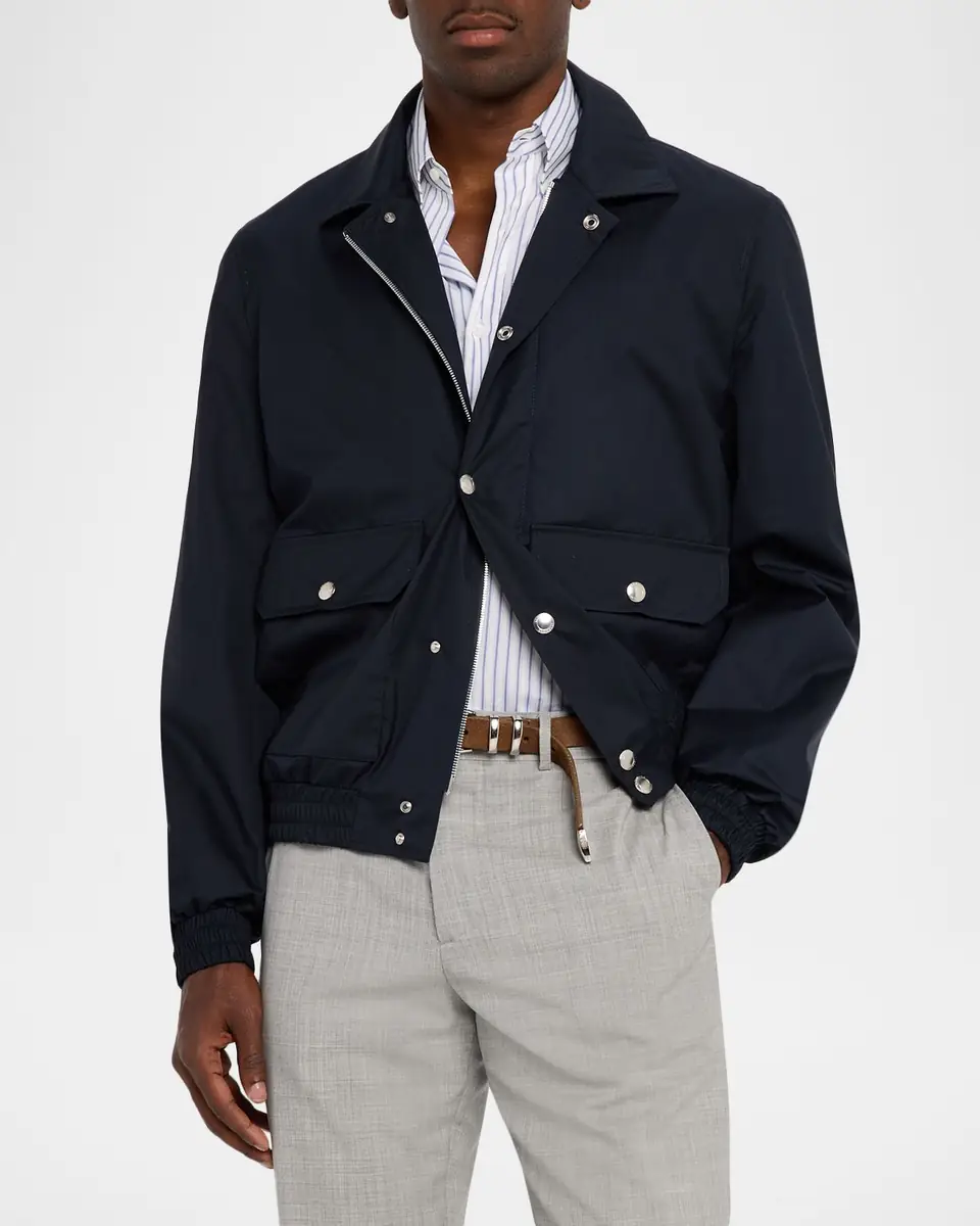 Brunello Cucinelli Men's Bonded Silk and Virgin Wool Shirt Jacket | Thumbnail 3