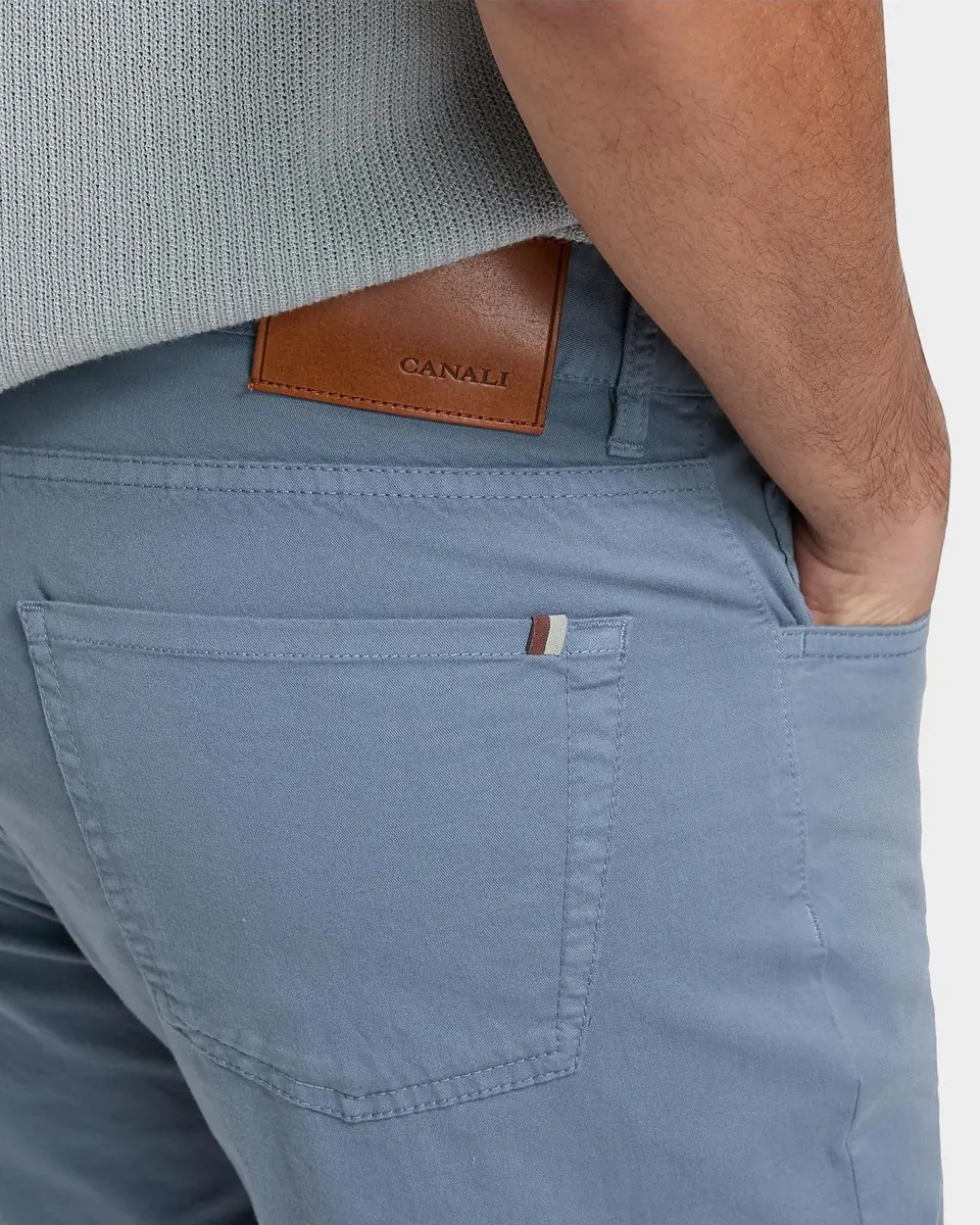 Canali Men's Cotton Slim Straight Leg Five-Pocket Pants | Thumbnail 4 Canali Men's Cotton Slim Straight Leg Five-Pocket Pants | Thumbnail 4