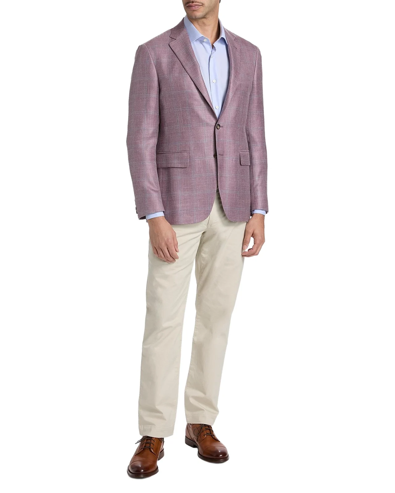Men's Wool Windowpane Plaid Single-Breasted Sport Coat Men's Wool Windowpane Plaid Single-Breasted Sport Coat