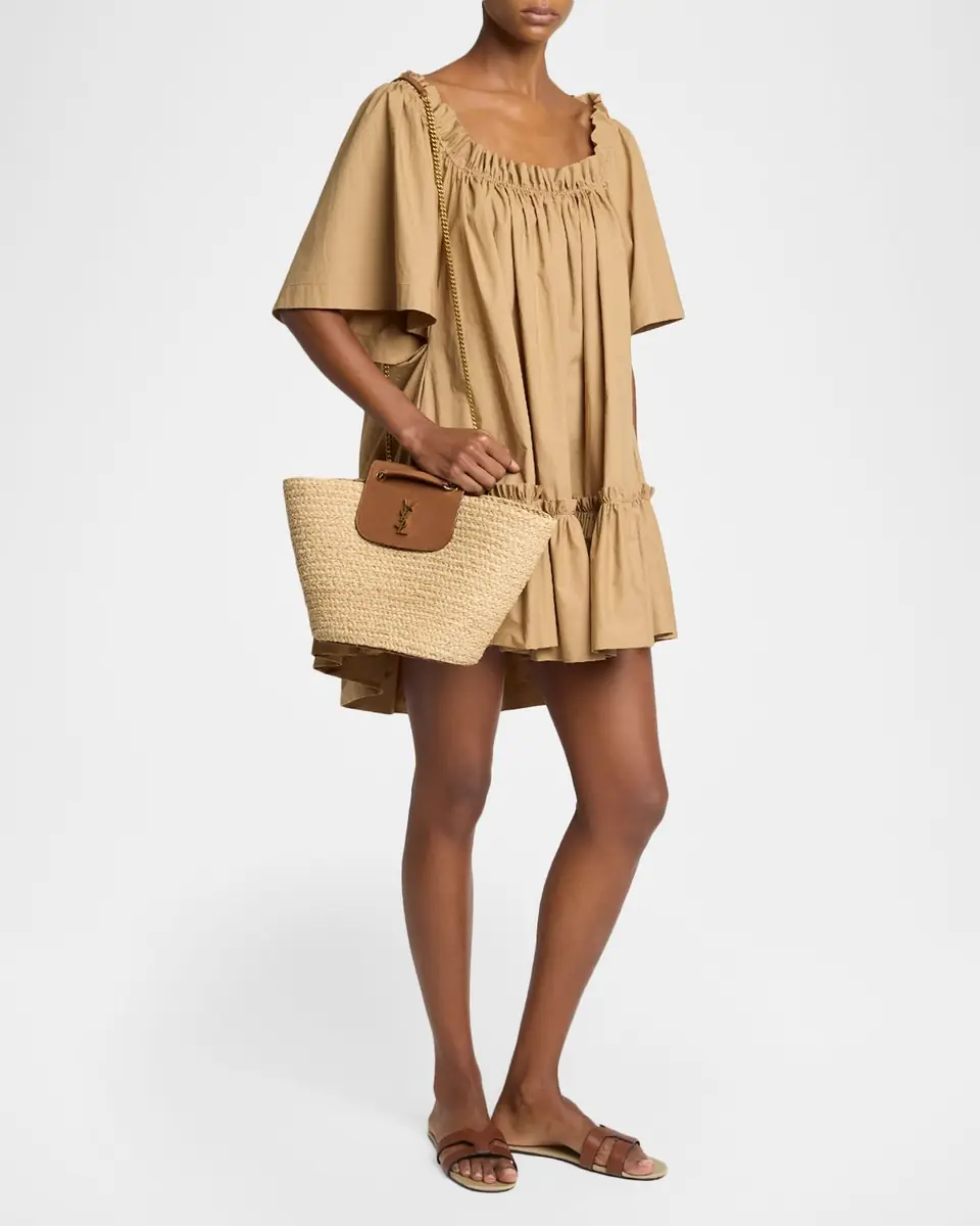 Saint Laurent Panier Tote Bag in Raffia | Thumbnail 4 Saint Laurent Panier Tote Bag in Raffia | Thumbnail 4