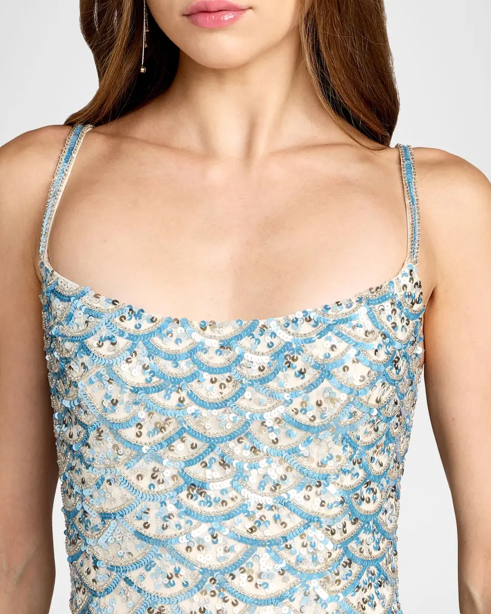 Mac Duggal Sequined Fringe Sleeveless Dress | Thumbnail 4 Mac Duggal Sequined Fringe Sleeveless Dress | Thumbnail 4