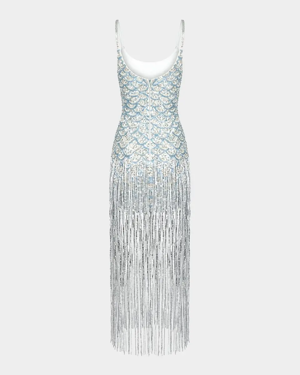 Mac Duggal Sequined Fringe Sleeveless Dress | Thumbnail 5 Mac Duggal Sequined Fringe Sleeveless Dress | Thumbnail 5