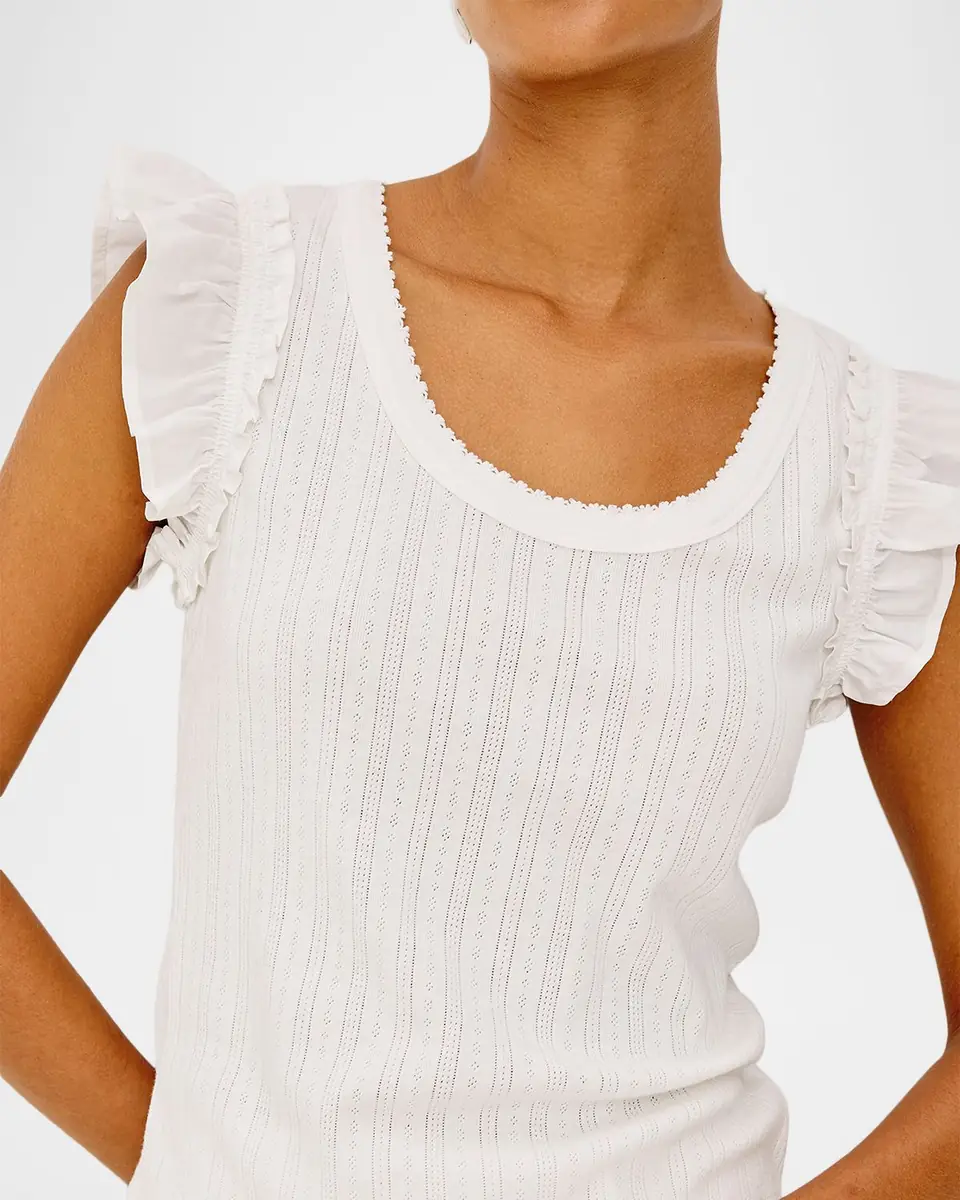 RAILS Giovanna Pointelle Knit Flutter-Sleeve Top | Thumbnail 4 RAILS Giovanna Pointelle Knit Flutter-Sleeve Top | Thumbnail 4