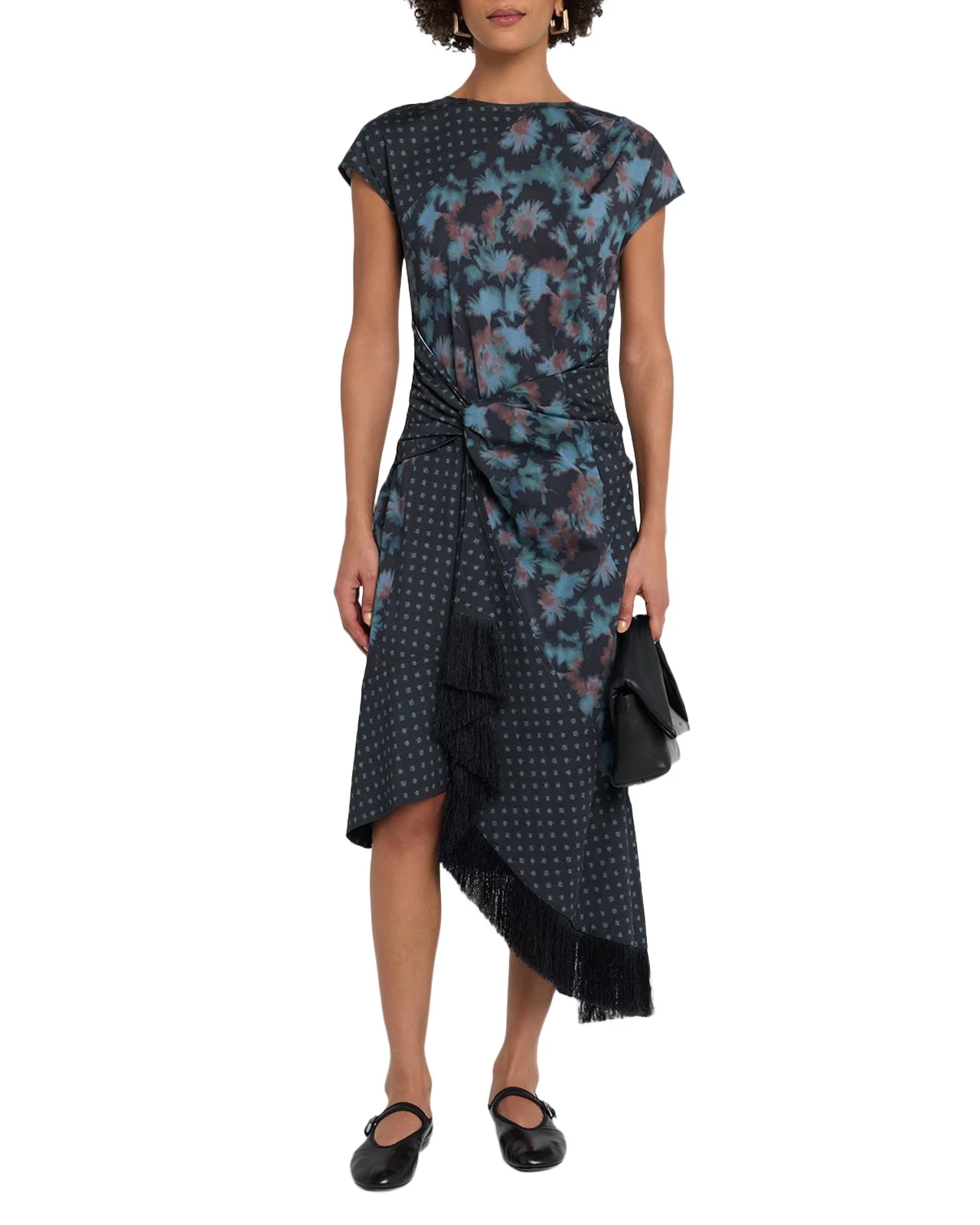 Desert Flower Asymmetric Twill Midi Dress Desert Flower Asymmetric Twill Midi Dress