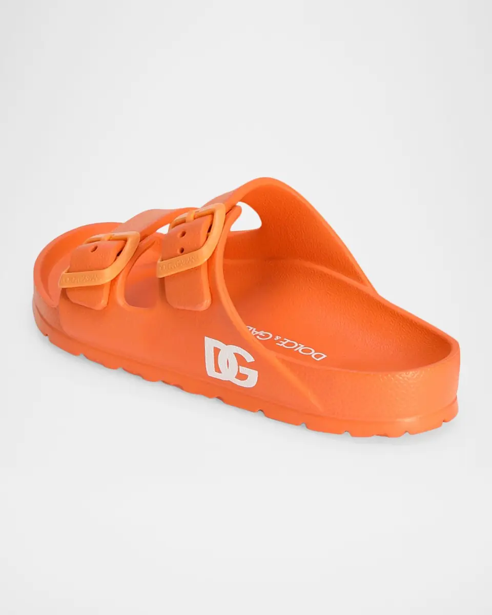 Dolce & Gabbana Girl's Logo Slide Sandal, Kids | Thumbnail 2 Dolce & Gabbana Girl's Logo Slide Sandal, Kids | Thumbnail 2
