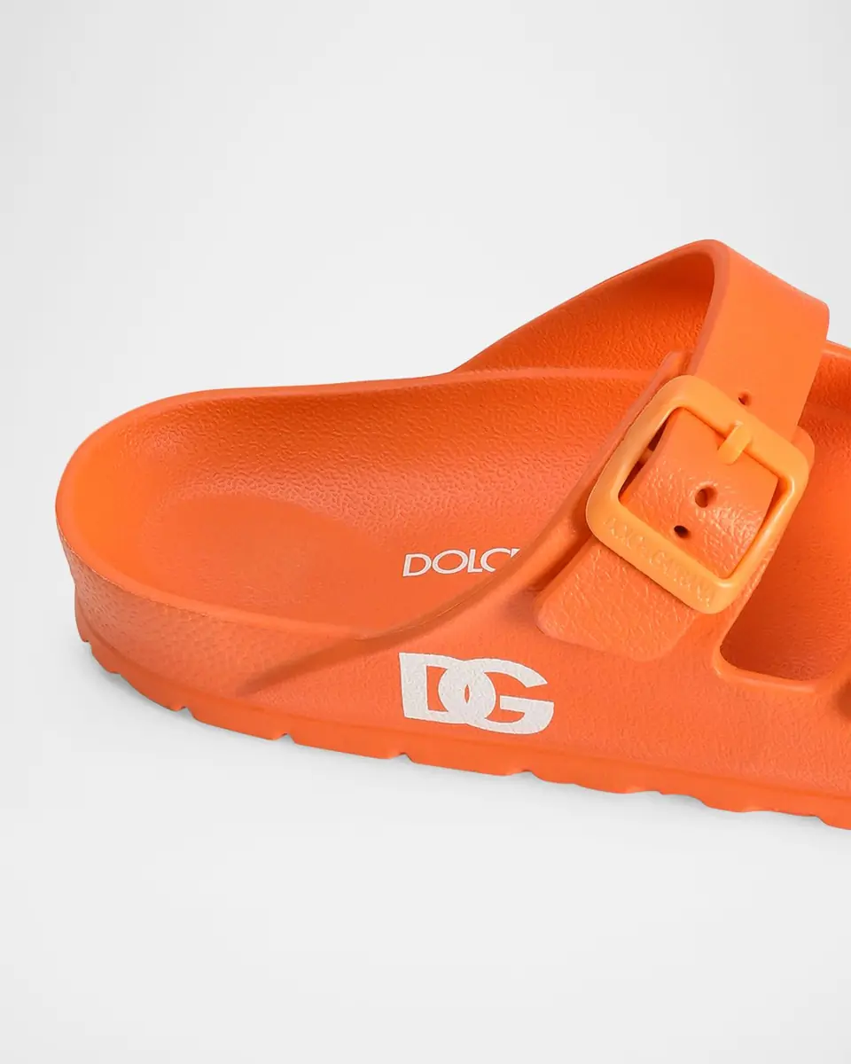 Dolce & Gabbana Girl's Logo Slide Sandal, Kids | Thumbnail 3 Dolce & Gabbana Girl's Logo Slide Sandal, Kids | Thumbnail 3