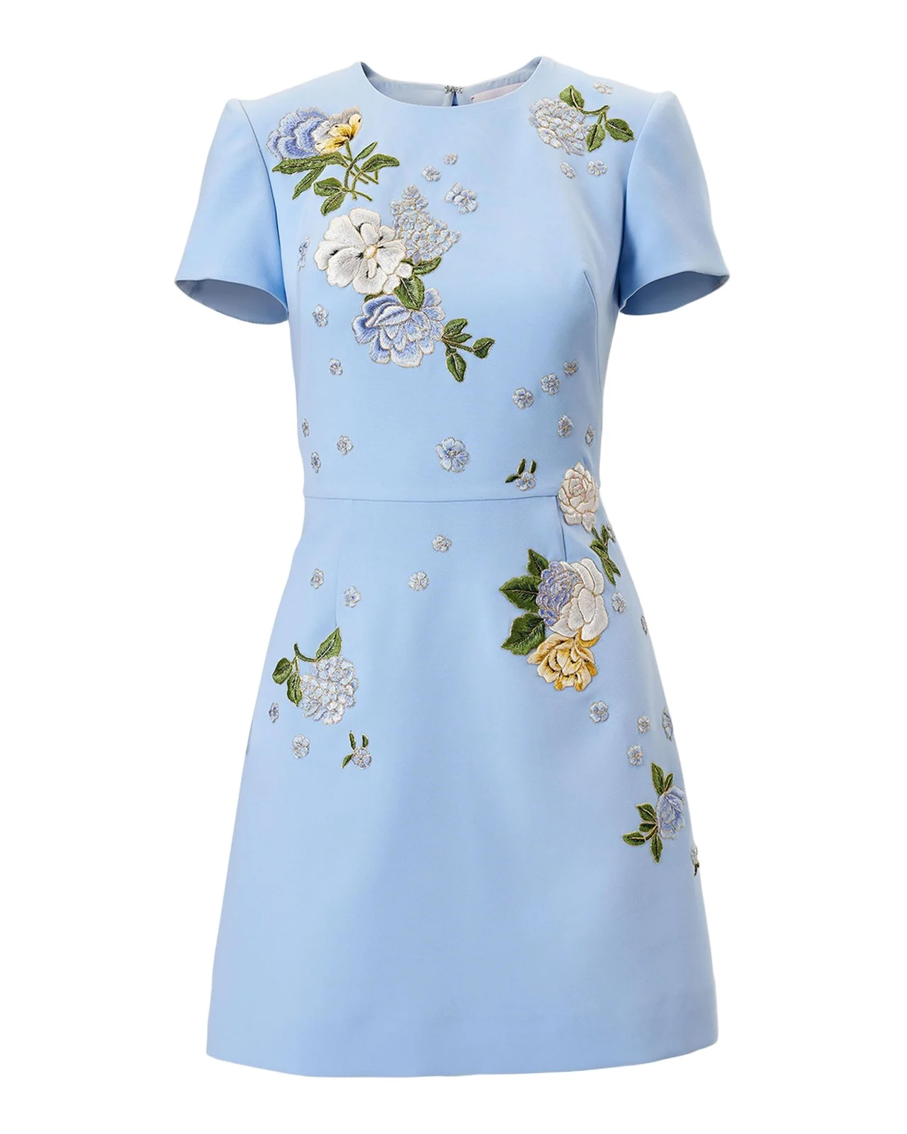 Embroidered Short-Sleeve Bow Cutout Mini Dress Embroidered Short-Sleeve Bow Cutout Mini Dress