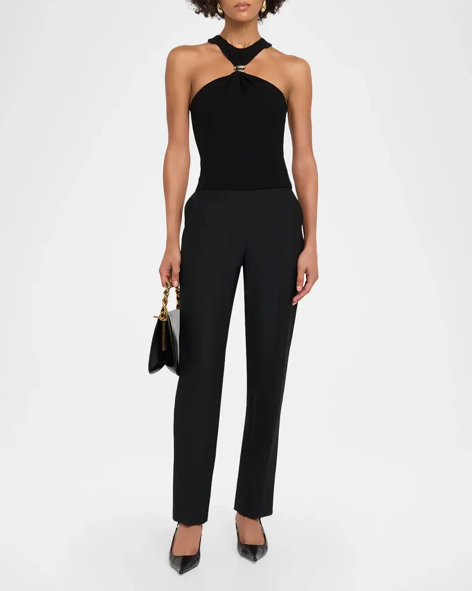 Ronny Kobo Marcel Embellished Halter Jersey Top | Thumbnail 2