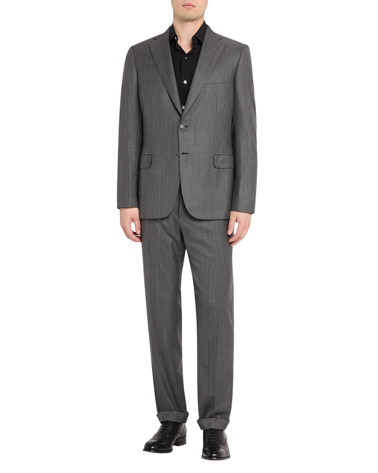 Men's Tonal Herringbone Wool-Silk Two-Piece Suit Men's Tonal Herringbone Wool-Silk Two-Piece Suit