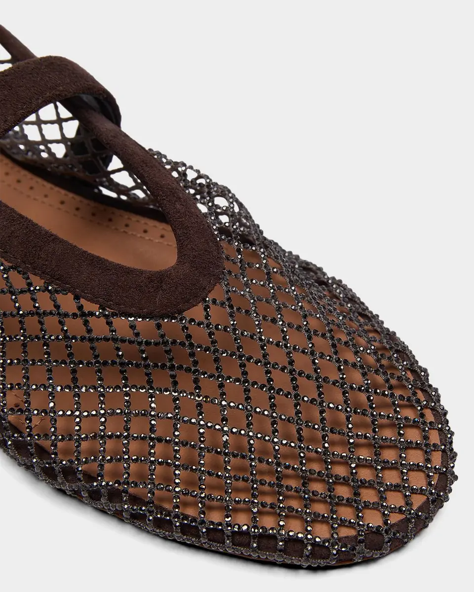 Alaïa Crystal Mesh Ballet Flats | Thumbnail 2