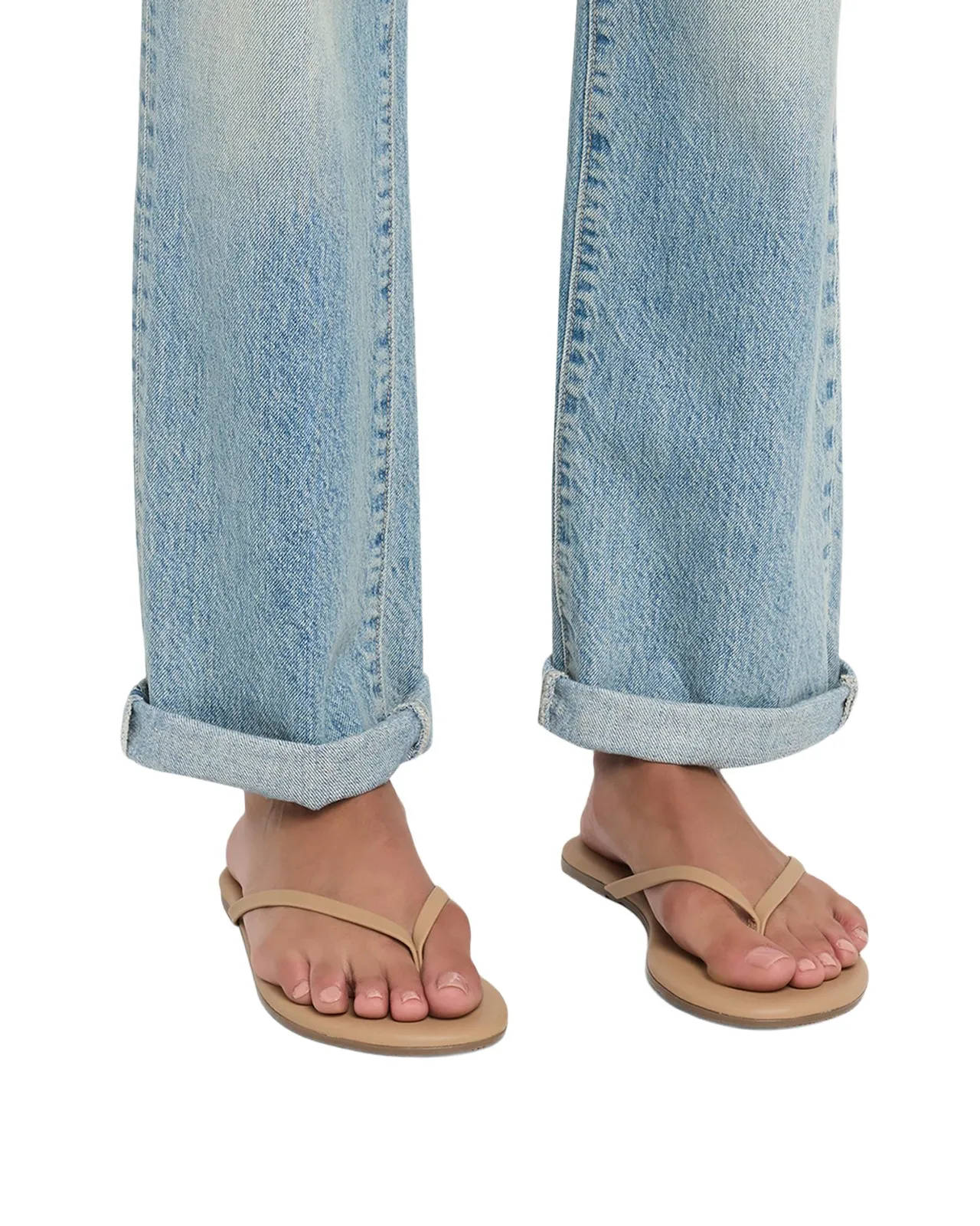 Lily Leather Flat Thong Sandals