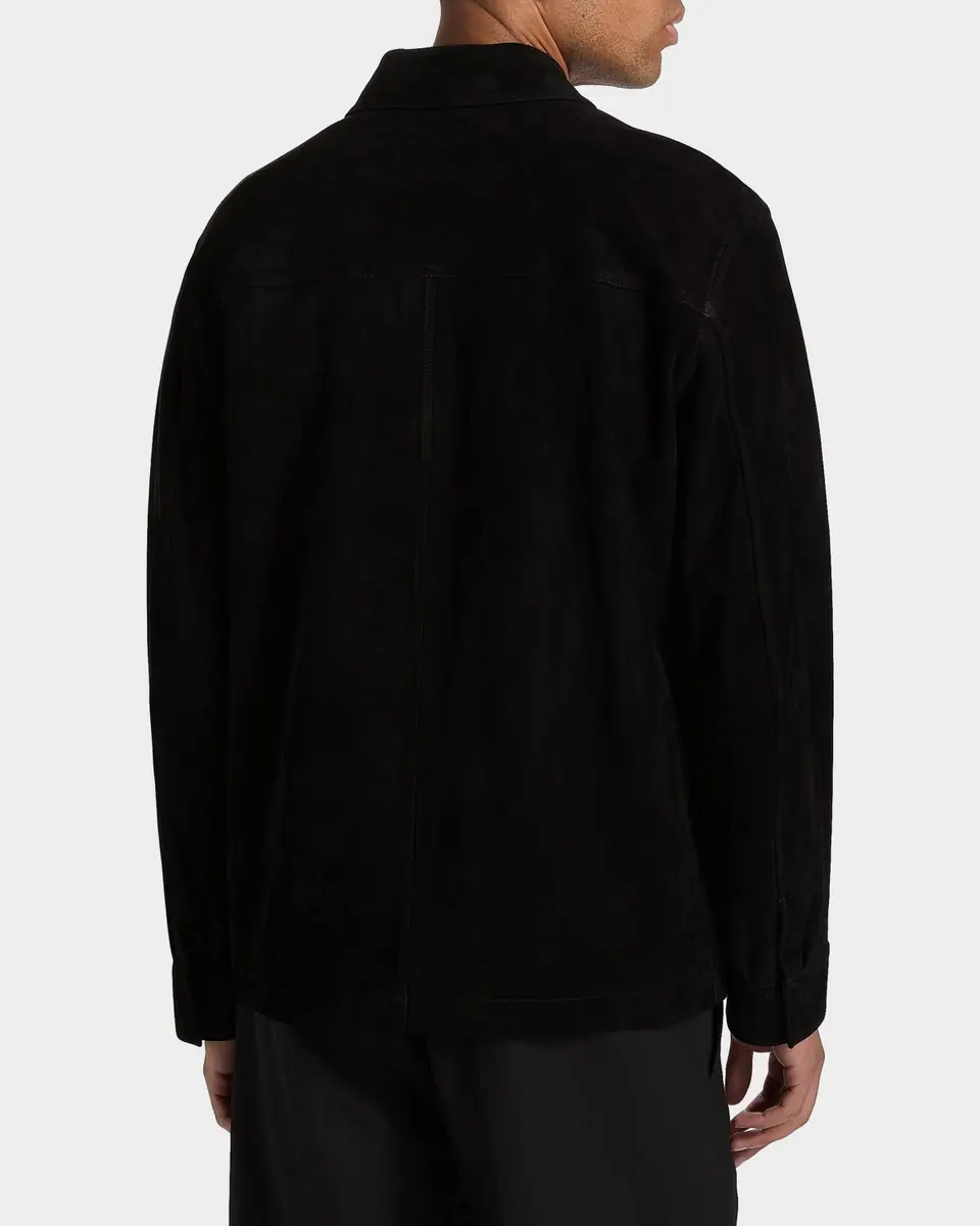 Vince Men's Suede Snap-Front Shirt Jacket | Thumbnail 2 Vince Men's Suede Snap-Front Shirt Jacket | Thumbnail 2