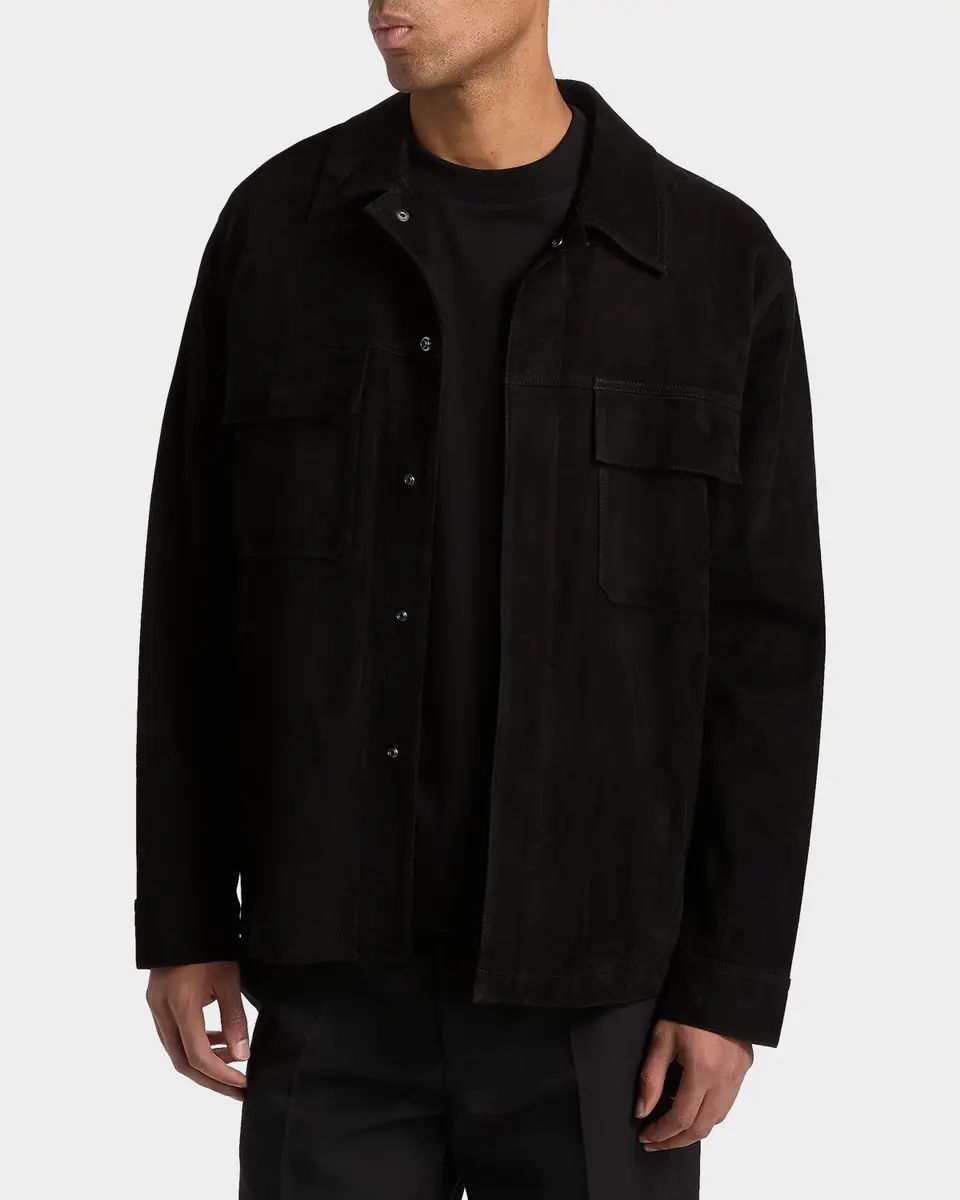 Vince Men's Suede Snap-Front Shirt Jacket | Thumbnail 3 Vince Men's Suede Snap-Front Shirt Jacket | Thumbnail 3