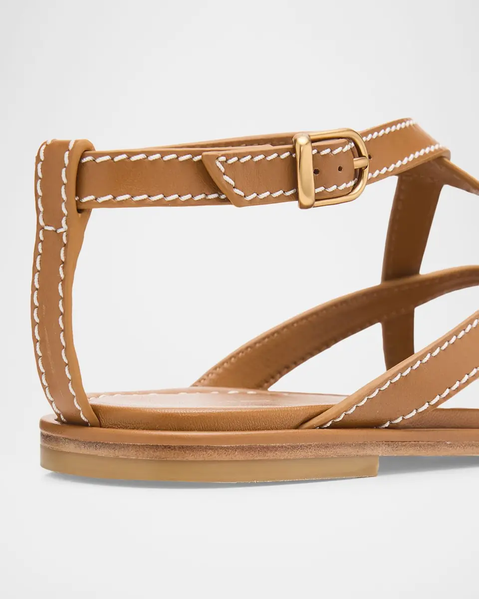 Stuart Weitzman Park Flat Strappy Leather Sandals | Thumbnail 4 Stuart Weitzman Park Flat Strappy Leather Sandals | Thumbnail 4