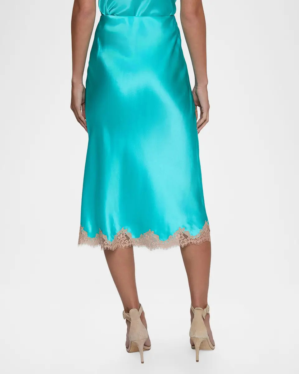 L'Agence Tico Lace Silk Midi Skirt | Thumbnail 2