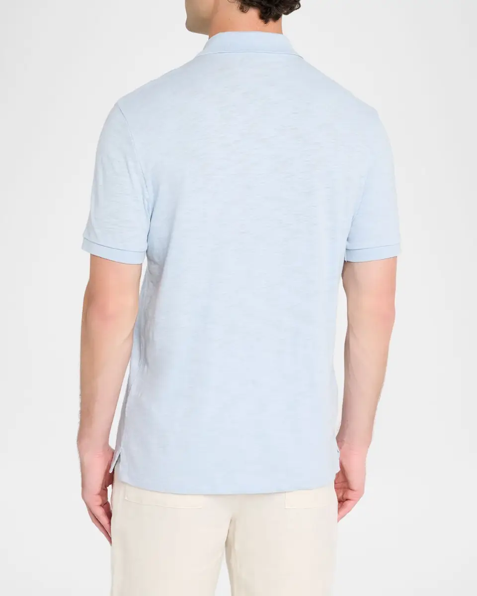 Vince Men's Cotton Heathered Polo Shirt | Thumbnail 2 Vince Men's Cotton Heathered Polo Shirt | Thumbnail 2