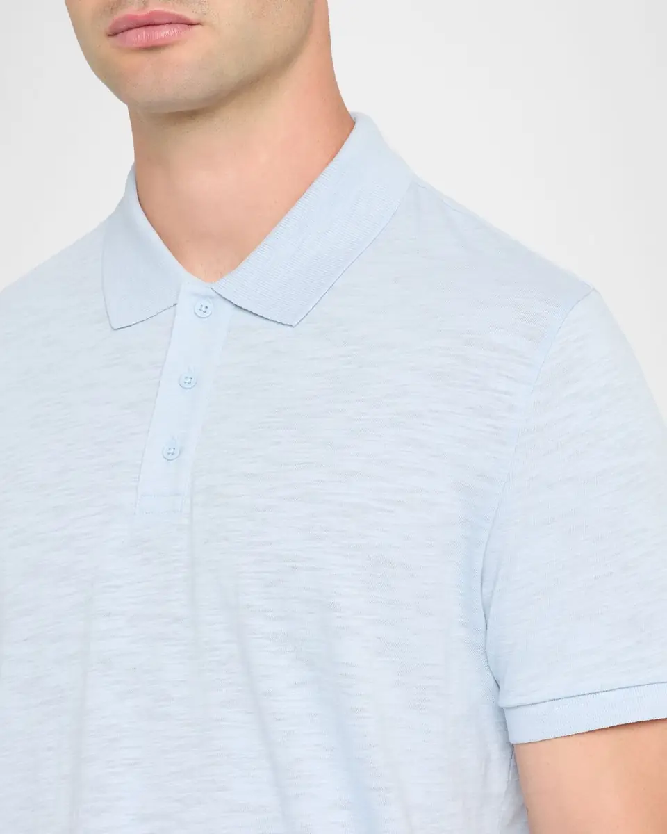 Vince Men's Cotton Heathered Polo Shirt | Thumbnail 4 Vince Men's Cotton Heathered Polo Shirt | Thumbnail 4