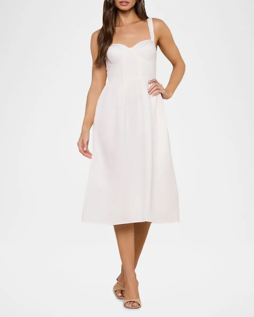 L'Agence Tiani Bustier Linen-Blend Dress | Thumbnail 3 L'Agence Tiani Bustier Linen-Blend Dress | Thumbnail 3
