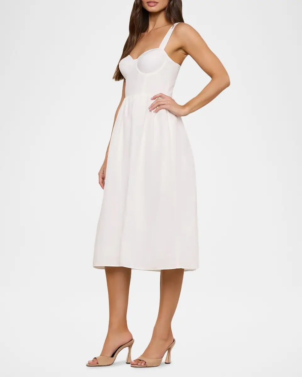 L'Agence Tiani Bustier Linen-Blend Dress | Thumbnail 4 L'Agence Tiani Bustier Linen-Blend Dress | Thumbnail 4