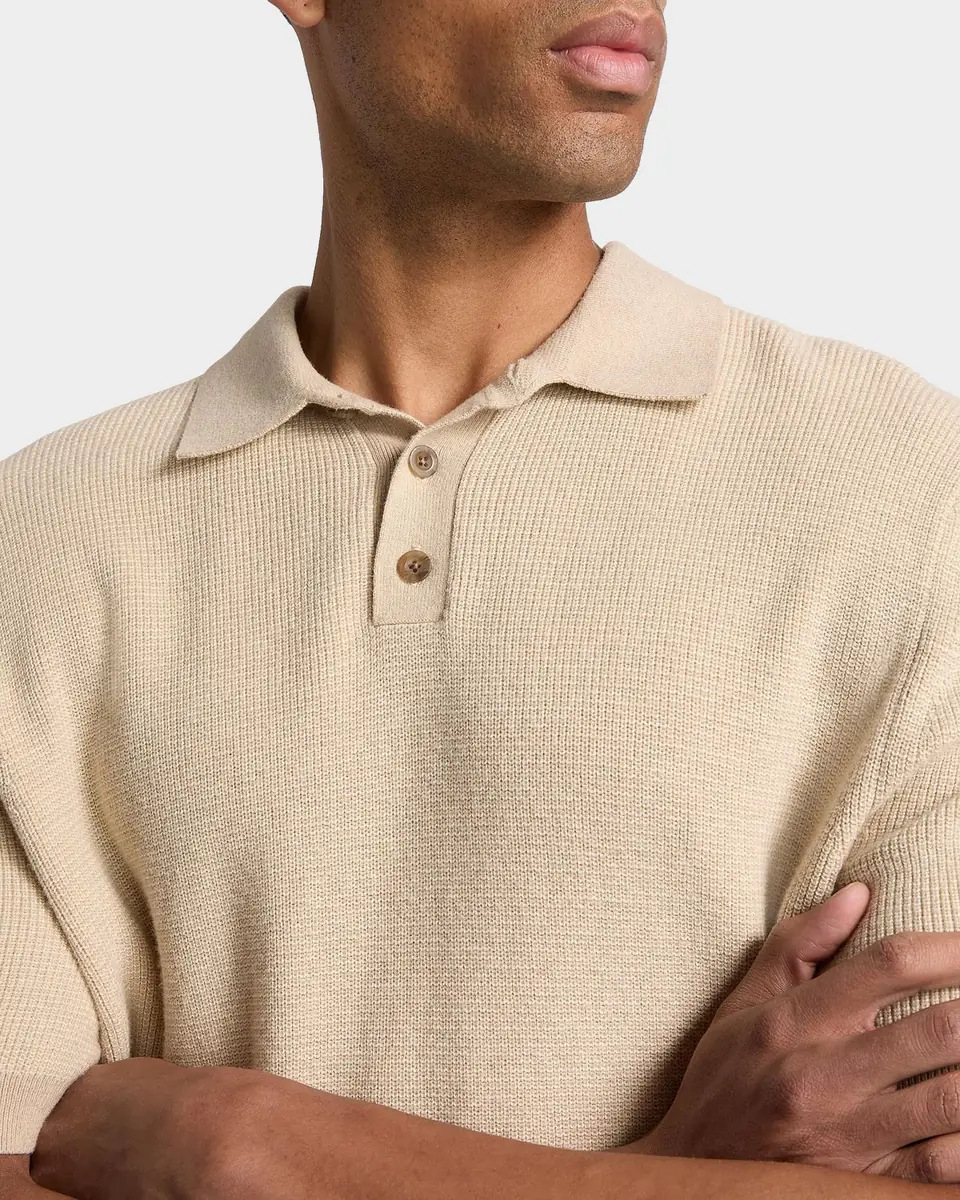Vince Men's Cotton and Cashmere Micro-Knit Short-Sleeve Polo Sweater | Thumbnail 3 Vince Men's Cotton and Cashmere Micro-Knit Short-Sleeve Polo Sweater | Thumbnail 3