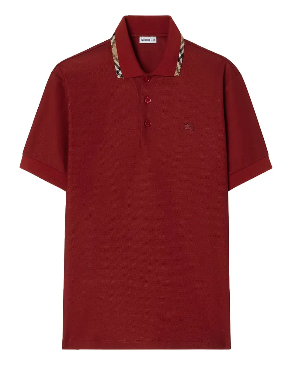Burberry Men's Eddie Check-Trim Cotton Polo Shirt | Thumbnail 3 Burberry Men's Eddie Check-Trim Cotton Polo Shirt | Thumbnail 3