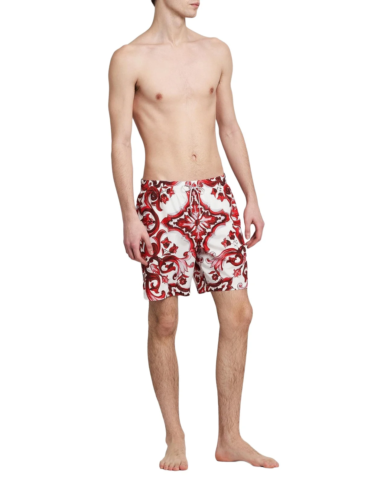 Dolce & Gabbana Men's Majolica-Print Swim Trunks
