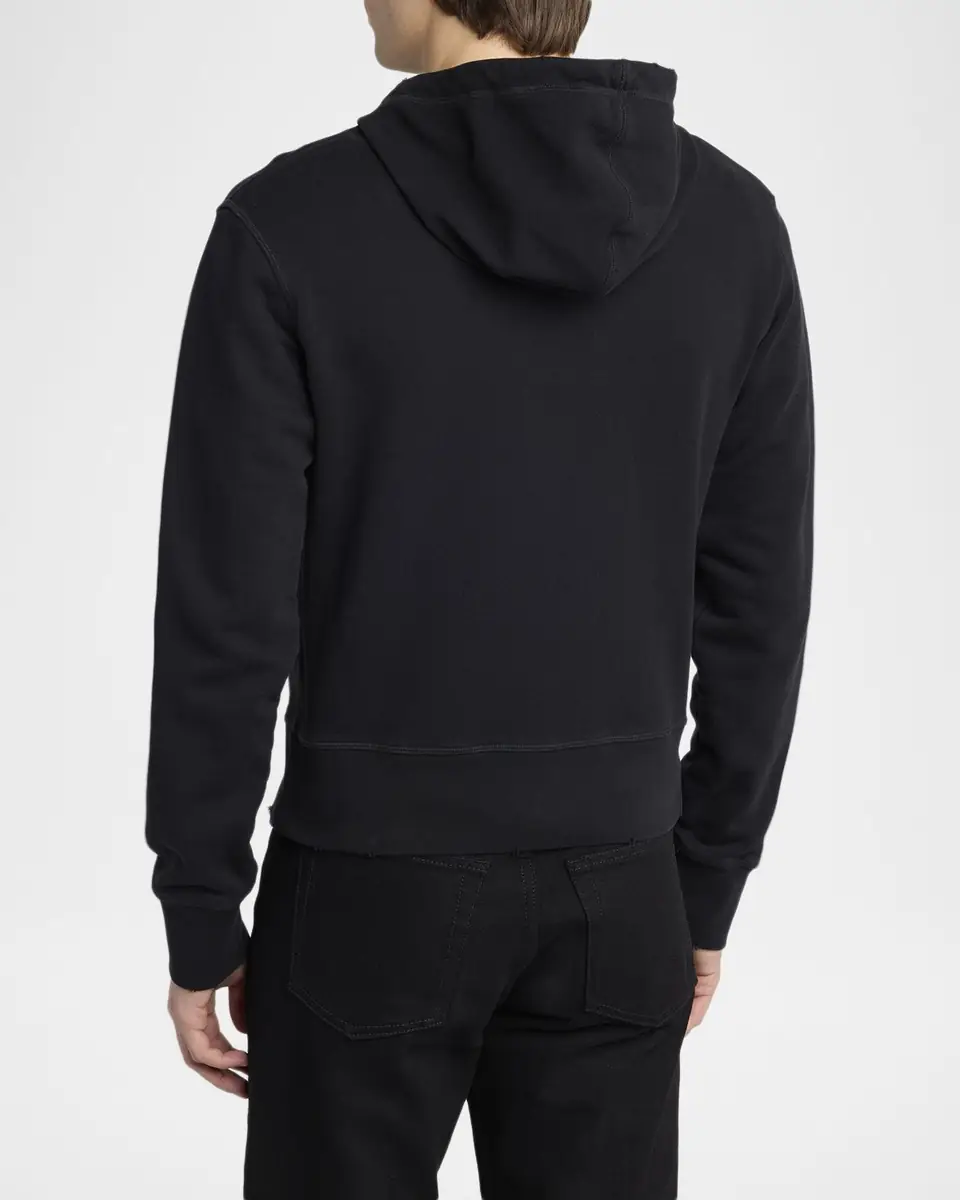 Alexander McQueen Men's Stonewashed Cotton Full-Zip Hoodie | Thumbnail 2 Alexander McQueen Men's Stonewashed Cotton Full-Zip Hoodie | Thumbnail 2