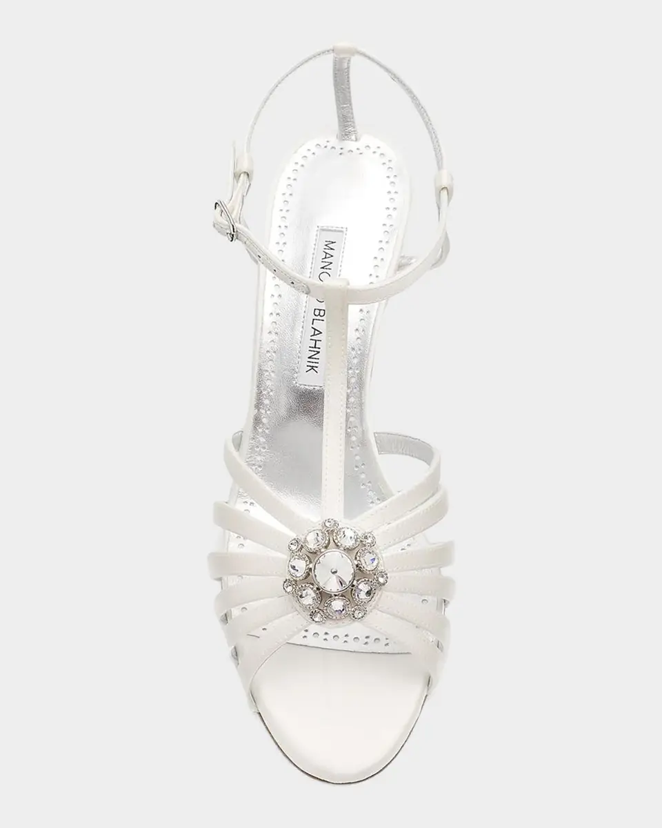 Manolo Blahnik Fulcon 90mm Embellished Strappy Satin Sandals | Thumbnail 4 Manolo Blahnik Fulcon 90mm Embellished Strappy Satin Sandals | Thumbnail 4