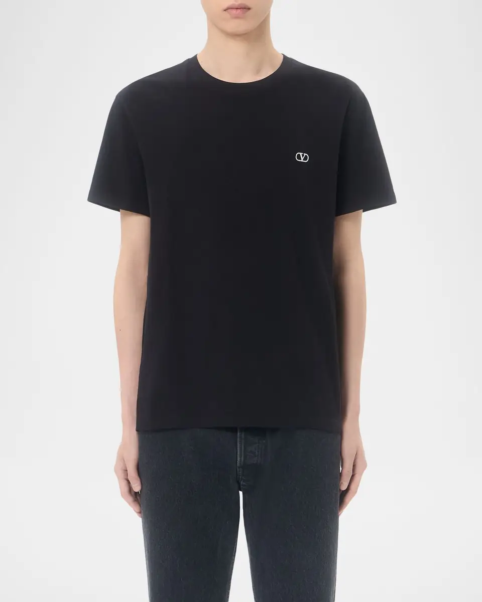 Valentino Garavani Men's VLogo Signature Cotton Short-Sleeve T-Shirt | Thumbnail 3 Valentino Garavani Men's VLogo Signature Cotton Short-Sleeve T-Shirt | Thumbnail 3