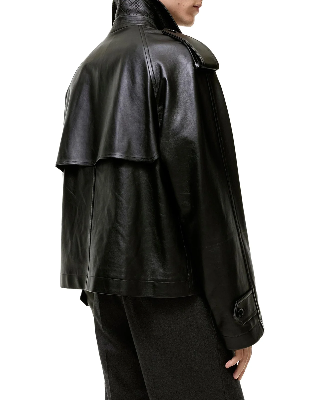 Burberry Men's Leadenham Double-Breasted Leather Jacket